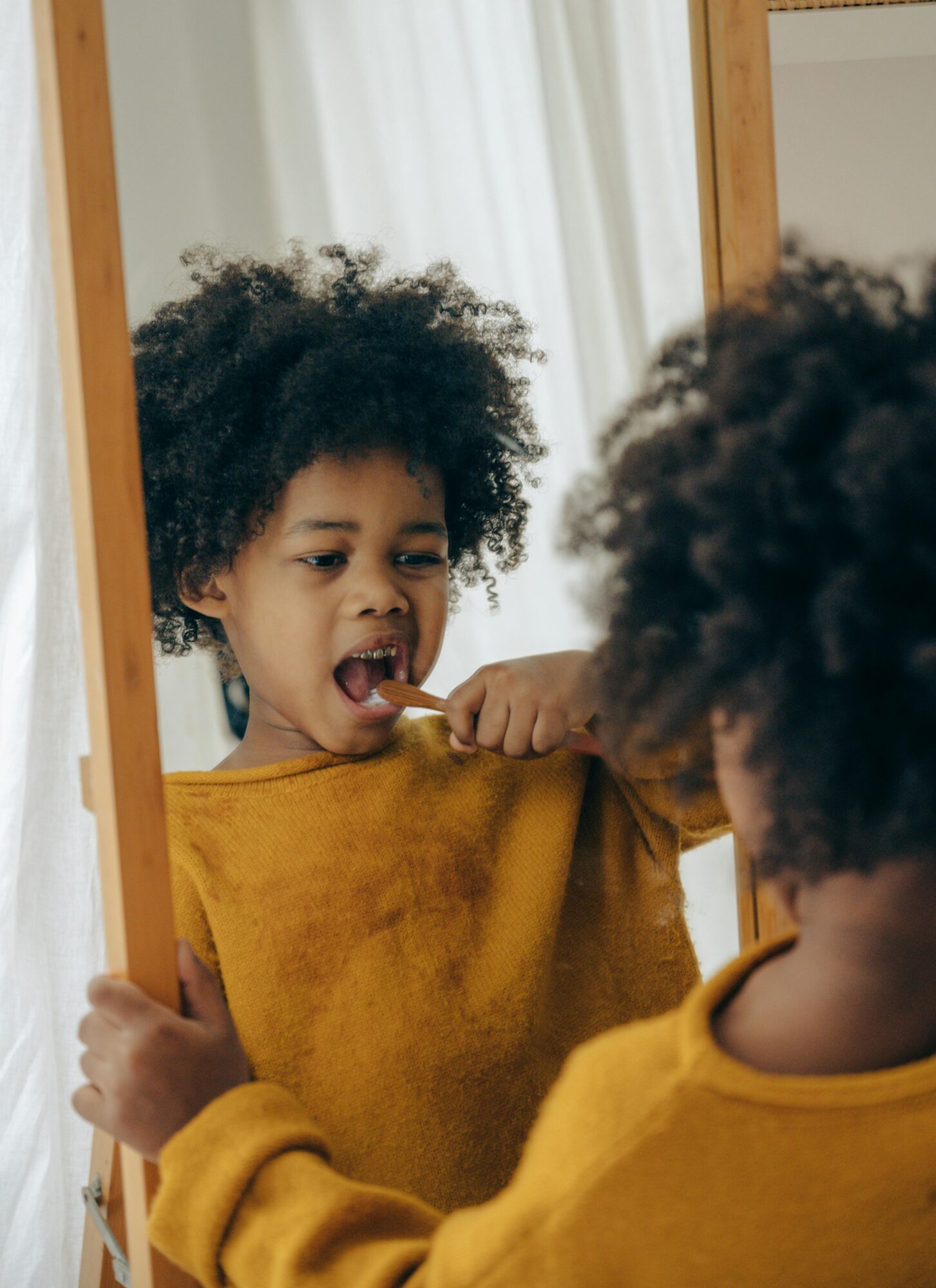 child brushing